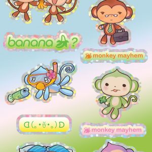 Oh to be monkey sticker sheet