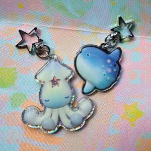 Squid and Sunfish Keychain