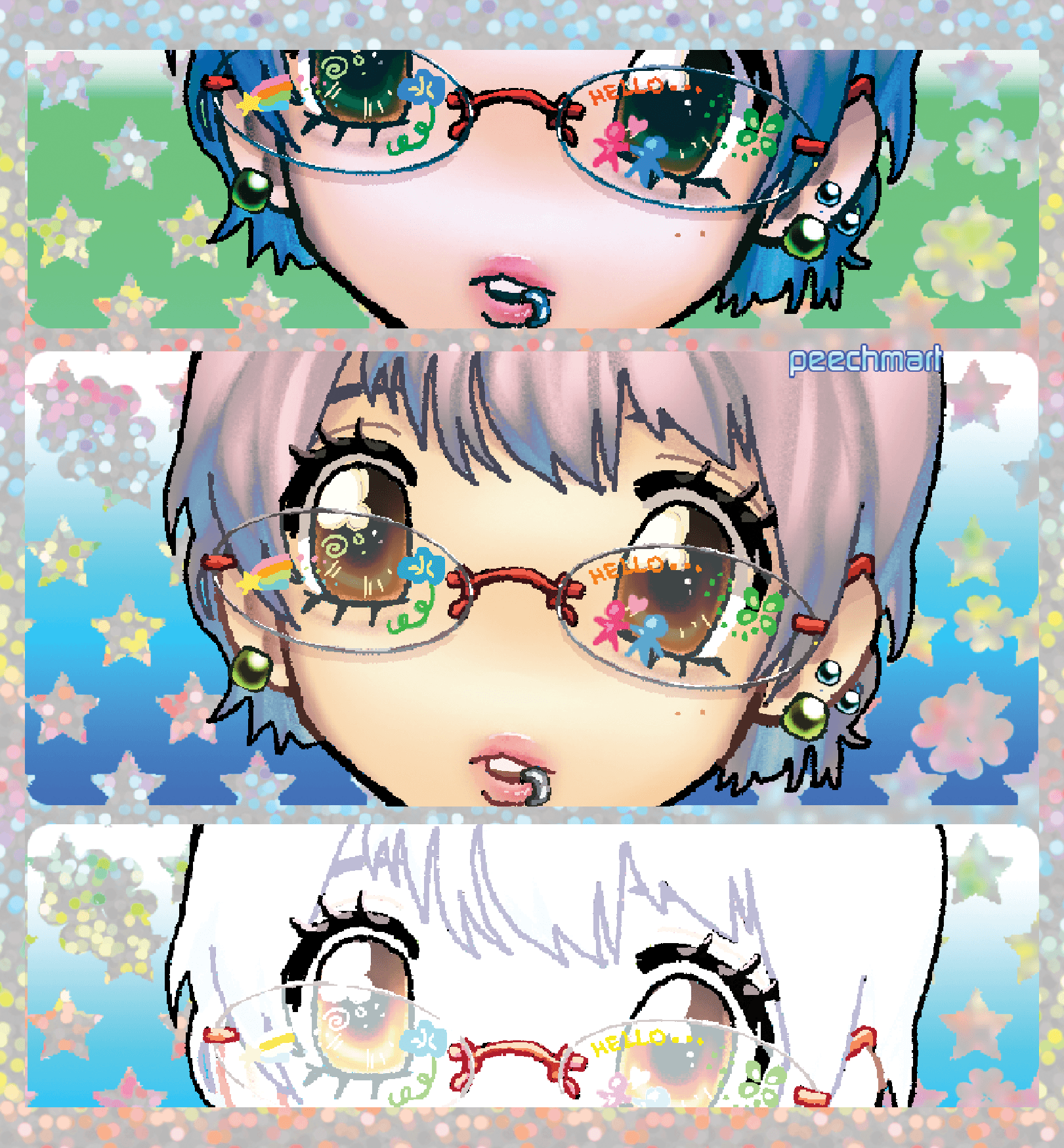 Colourful Glasses - Square Print